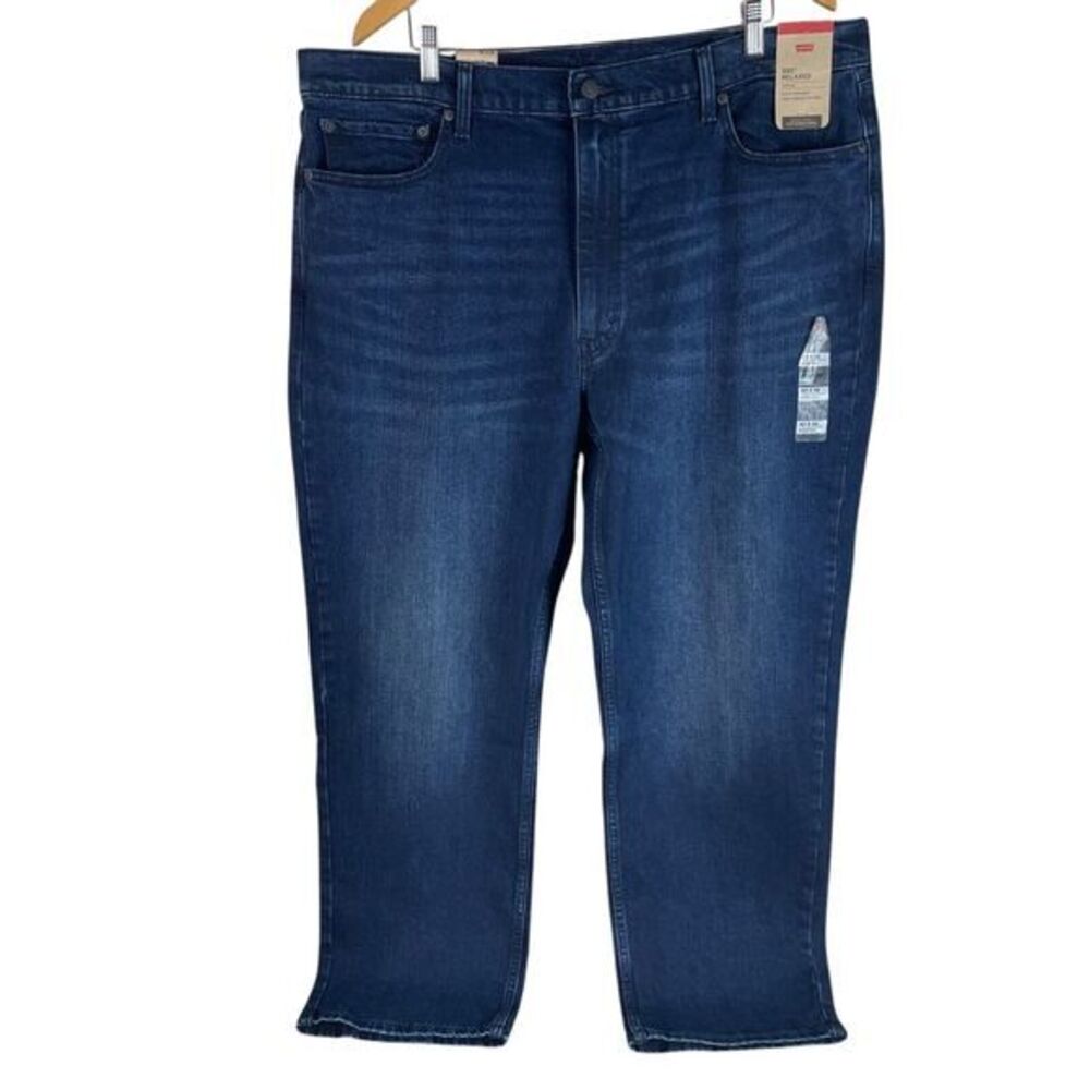 NEW Levis Mens 550 Relaxed Fit Jeans 42x30 Dark Wash Blue Denim Stretch $69.50